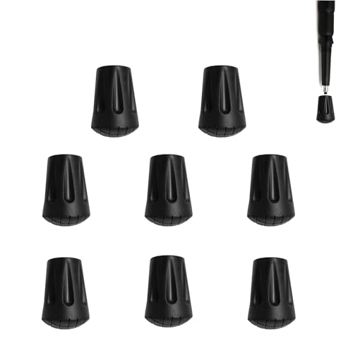 LQHZC トレッキングポール キャップ 交換用高耐磨耗ゴム製 滑り止め 汎用タイプ 内蔵メタルワッシャーで長寿命 登山/ハイキング/スキー用? (K.丸型ヘッド8個パック)