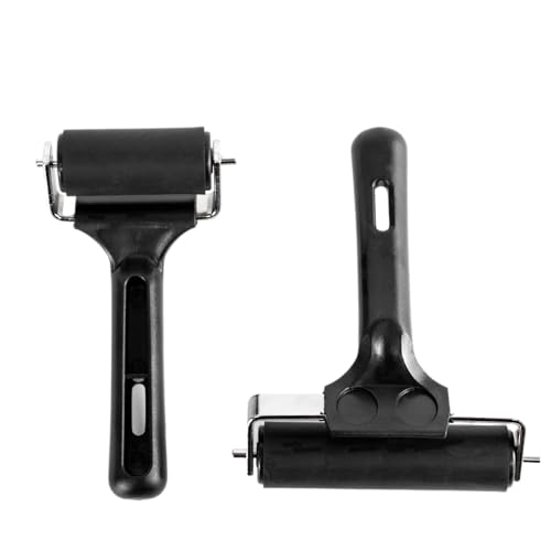2-Pack Brayer Rollers for Crafting - 4-Inch & 2.2-Inch Rubber Rollers for Printmaking, Ink Rolling, Painting, Print Glue, and Stamping Tools