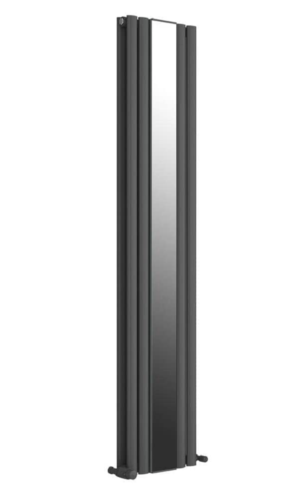 (Double, Anthracite Grey) Princia Mirror Radiator - 1800 X 380Mm 5056066412399
