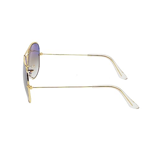 Image of Louis Kouros Armstoner Aviator Classic Trendy 3026 sunglasses | Mirror Lens | 400 UV Protected | For Men's Women's | Medium | 62mm Lens Width