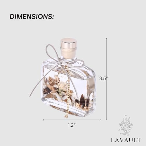 Reed Diffuser with Shells – 100ml – 1 Unit – Coffee Scent – Natural Long-Lasting Home Fragrance with Real Dried Flowers – Elegant Air Freshener & Aromatherapy Decor – Flame-Free & Handcrafted