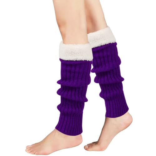 Image of Winter Leg Warmers for Women and Girls Warm Knitted Socks Knitted Wool Crochet Long Boot Socks New Year's Day Socks Christmas Socks