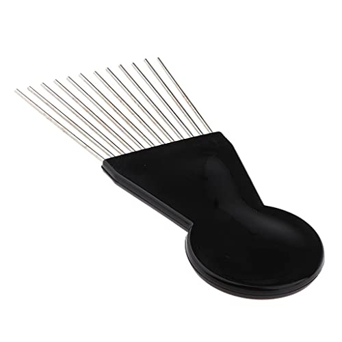 zalati Afro Comb Metal Pick Wig Comb for Curly Long Hair Styling Hairdressing Detangle Braid, Black