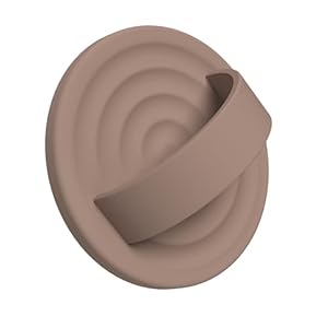 HSAOHD Upgraded Magnetic Phone Grip, Compatible with MagSafe, Silicone Comfy Removable Loop Grip, Phone Grip Finger Ring Holder for Back of Phone for iPhone Pro Max/Plus/16/15/14/13/12, Light Brown