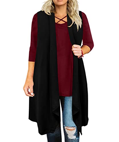 RITERA Plus Size Open Front Long Cardigan for Women Fall Long Sleeve Cardigans with Pockets Loose Lightweight Coat for Winter