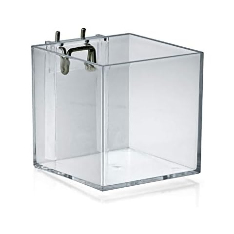 Azar Displays 256105 4-Inch Acrylic Cube Bin for Pegboard or Slatwall, Pack of 4 Cover