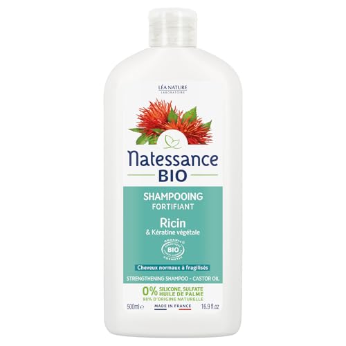 Natessance Shampoo raddrizzante biologico all'olio di ricino e cheratina vegetale 500ml