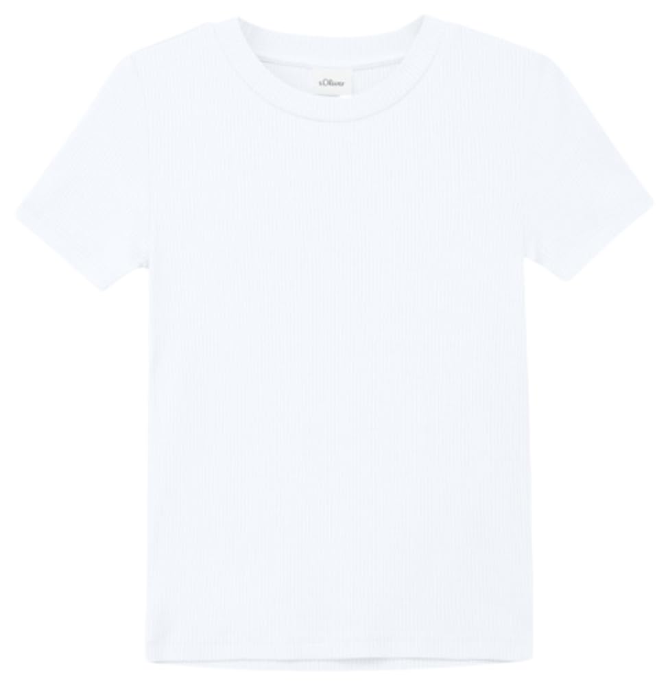 s.Oliver Mädchen Geripptes T-Shirt aus Viskosemix im Slim Fit T-Shirt (1er Pack)