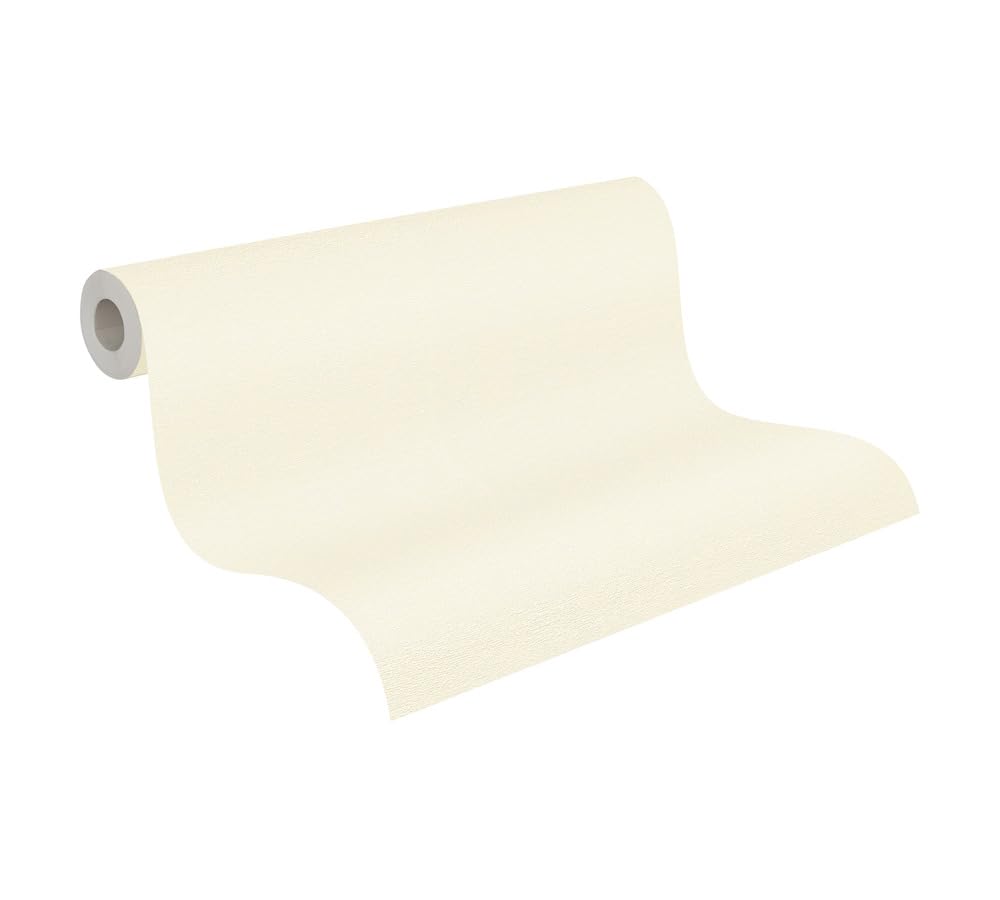 Papier peint blanc intissé uni 393414 pour revêtement mural de chambre