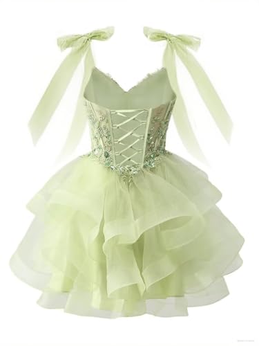 Tiered Tulle Short Homecoming Dresses 2025 for Teens Lace Applique Sweet 16 Prom Dress Formal Cocktail Party Gown4