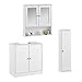 Carme - Set Gatsby, 3 mobiletti da bagno contenitori bianchi, da parete, con specchio, sotto-lavabo