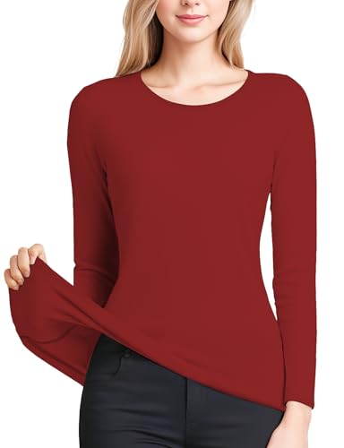 Image of Women's Long Sleeve Thermal Underwear Lightweight Compression Baselayer Shirt Women Clothing Premium Comfort Winter Tops