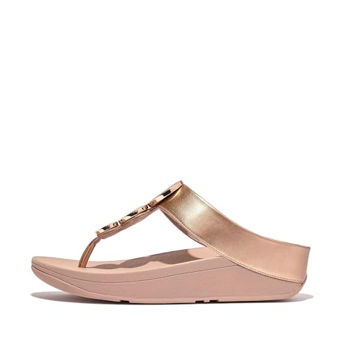 Image of FitFlop Halo Bead-Circle Metallic Toe-Post Sandals