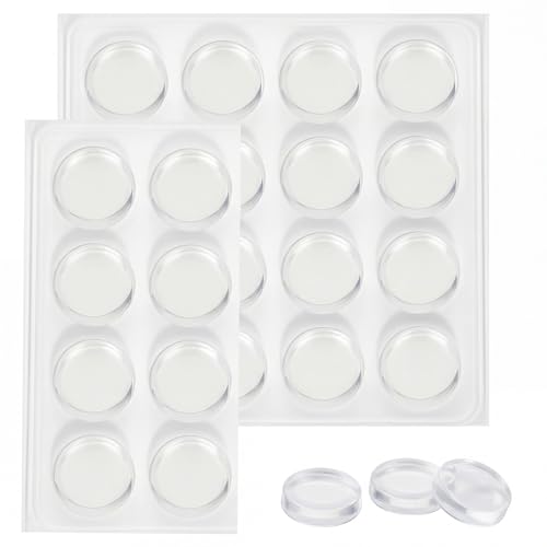 24 Stück Gummipuffer Selbstklebend 20MM Elastikpuffer Transparent Schutzpuffer Möbelpuffer Antirutsch Pads für Türschränke Schubladen Möbel