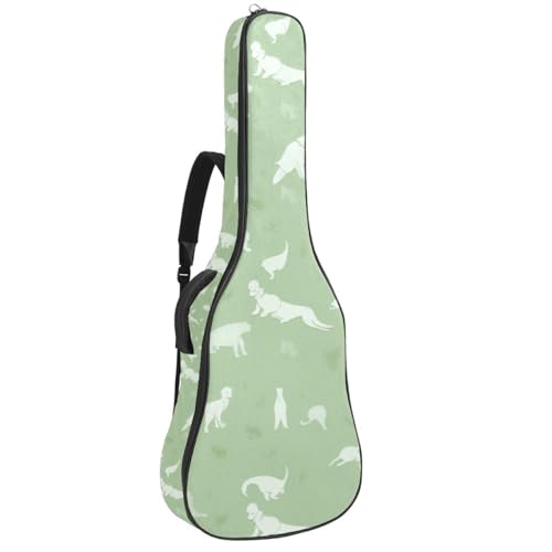 Sac guitare acoustique 104,7 cm à motif animal vert pour musiciens nomades
