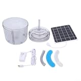 Automatischer Solar-Wasserspender für Haustiere, mit Timer für Hunde, Katzen, Hühner, für den Außenbereich, frisches Zirkulationssystem, weiße Farbe (transparent)