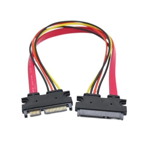 Cable Extensor SATA 3 III 22 Pin Macho a Hembra 0.3 m
