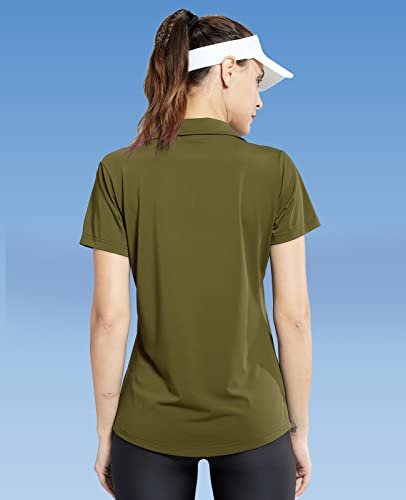 Image of MIER Womens Golf Shirts - V Neck UPF 50+ Dry Fit Tennis Polo