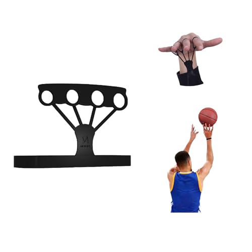 Wandefu Basketball Shooting aid Provides Extra Strength to The Fingers Forming Finger Muscle Memory an Effective Basketball Training Equipment Shot Trainer Coaching Equipment (Black2.0 1pc)