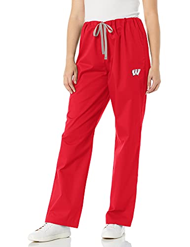 WonderWink University of Wisconsin Drawstring Cargo Pant Pants, Red, SM