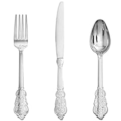 360pcs Sliver Elegant Plastic Silverware