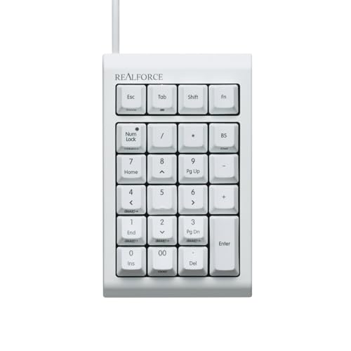 REALFORCE RT1 テンキーボード ホワイト キー荷重 45g 有線 プログラマブル テンキー 静電容量無接点方式 左手デバイス 片手デバイス T1UX21