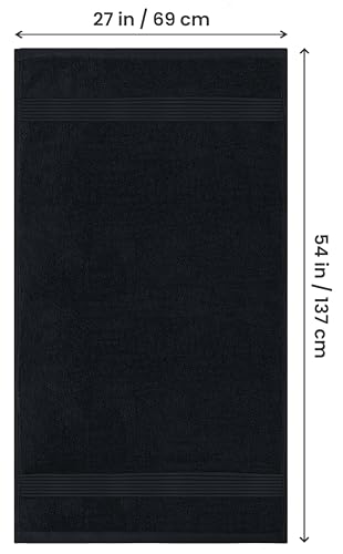Image of Utopia Towels Luxurious Bath Towels Set, 27x54 in, 4 Pack, Soft, Black | Soft Luxurious Ring Spun Cotton Bath Towels - Lightweight, Highly Absorbent, Quick-Drying, Ideal for Daily Use