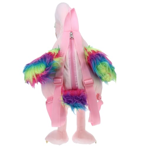 Treasure Cove Plush Flamingo Backpack 10188WE Kids Stuffed Flamingo Day Pack with Hidden Pocket for Small Item Treasures Pillow Pack Pink3