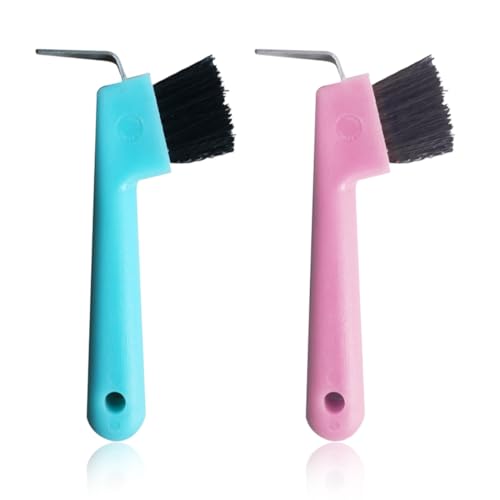 COYUN 2Pcs Cure-Pied avec Brosse Très, Grattoir à Sabots pour Chevaux, Cure Pied Cheval Cure Pied, Grattoir pour Chevaux, Chevaux Choix de Sabot pour Les éleveurs de Chevaux(Couleur aléatoire)
