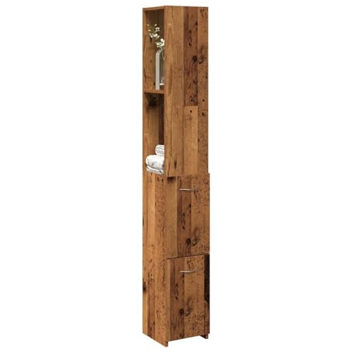Xichuzi Armario de baño Madera contrachapada Madera Vieja 25x25x170 cm, Muebles para Baño, Armario Baño, Mueble Baño Auxiliar, Columna Baño, Auxiliares para Baños - 856652