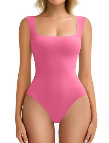 Image of Avidlove Bodysuits for Women Square Neck Body Suit Double Lined Tank Top Bodysuit Soft