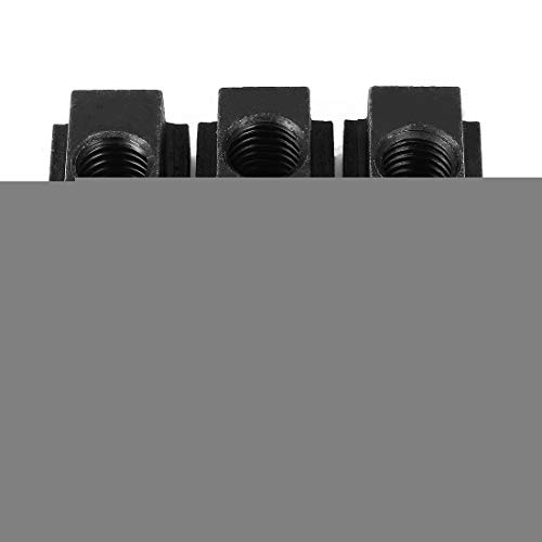 Aexit M10 Thread Nuts Steel T-Slot Nut Black Oxide Plated Grade 8.8 Tapped T-Slot Nuts Through 5pcs