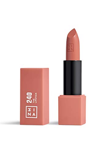 3INA MAKEUP - The Lipstick 240 - Labial Nude Rosado Cremoso - Barra Mate con Vitamina E y Manteca de Karité de Alta Pigmentación con Olor a Vainilla - Vegan - Cruelty Free