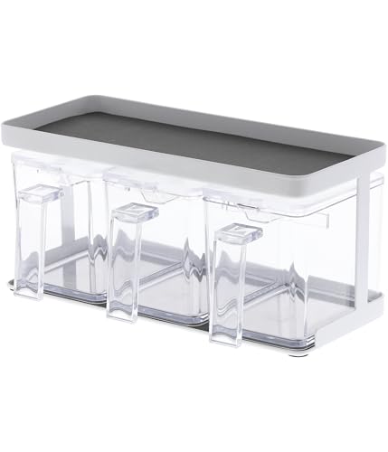 山崎実業 調味料入れ 調味料ストッカー&ラック タワー 3個セット ホワイト 3343