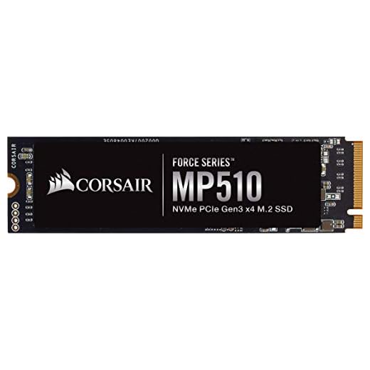 Corsair MP510 Force Series - SSD M.2 NVMe PCIe 3 x4 de Adecuada Velocidad de 480 GB (Velocidad de Lectura Secuencial de hasta 3480 MB/s y 2000 MB/s de Escritura Secuencial, Formato Compacto), Negro