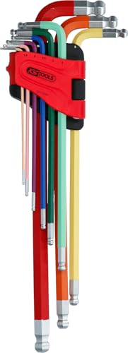 Doppel-Kugelkopf-Innensechskant-Winkelstiftschlüssel-Satz, Extrem lang, 9-tlg