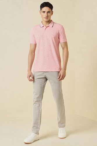 Image of Allen Solly Men's Polo T-Shirt | Polycotton Blend | Color-Block Print | Regular Fit | Smart Casual Wear