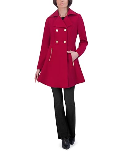 Laundry by Shelli Segal Women's Double Breasted Melton Fit and Flare Wool Coat4