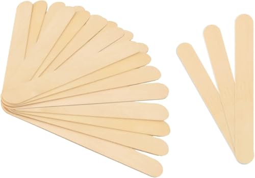 Image of MIBLY 80 PCS Popsicle Sticks for Crafts - Jumbo Craft Sticks Made of Smooth Wooden Sticks - Ideal Wood Sticks and Wooden Sticks for Crafts for Body Hair Removal (Pack of 80 Large Sticks)