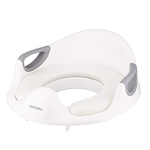 roynoy | Siège de toilette pour enfants | Siège de toilette pour enfants | Réducteur de siège avec poignée pour toilettes | Appareil de toilette (blanc) Cover