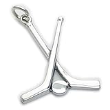 Eishockey Stücke und Puck Sterlingsilber Charm .925 x 1 Hocky Charms dkc43492