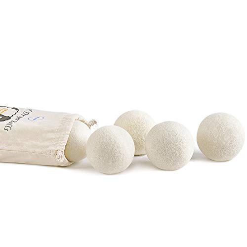 Wool Dryer Balls 6-Pack Xl Laundry Dryer Balls Reusable Natural Fabric Softener New Zealand Organic Wool Handmade Reduce Wrinkles & Shorten Drying Time By Wantell (White, Xl) #TOP5