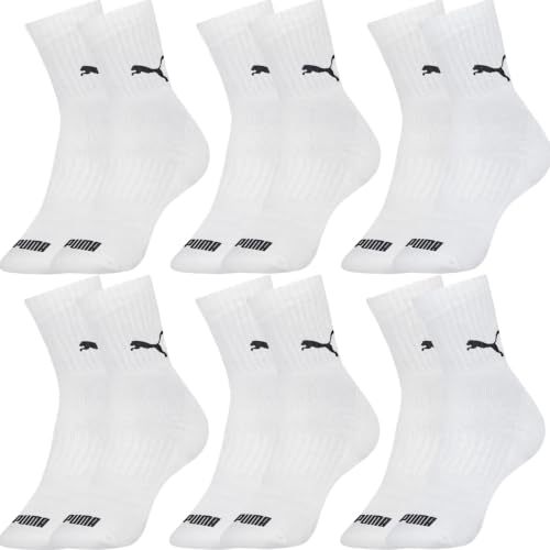 Kit com 6 Pares de Meias Cano Médio Puma, Branco, GG