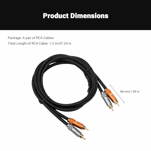 Fosi Audio 2RCA to 2RCA Cable 3.9Ft, Gold-Plated 2 RCA Male to 2 RCA Male Stereo Audio Cable for Home Theater Systems/Amplifier/Preamplifier/Active Speakers(1.2m/3.9Ft) 7 31l3lUIMP8L