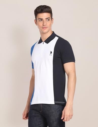 Image of U.S. Polo ASSN. Pattern Slim Fit Polo T Shirts for Men - 100% Cotton, Half Sleeves Mens Tshirt