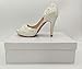 White ivory lace heel pearls open toe bridesmaid shoes wedding party shoes bride large size women fashion