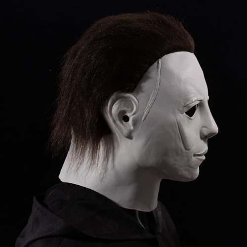 Lamzzp Halloween Mask Scary Halloween Latex Full Head Masks Costume Horror Movie Face,Headgear With Hair Original Mask thumb #2