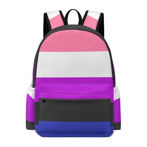 Genderfluidity Pride Flag Funny Backpack Daily Casual Daypack Travel Mini Bag with Adjustable Strap Style-5