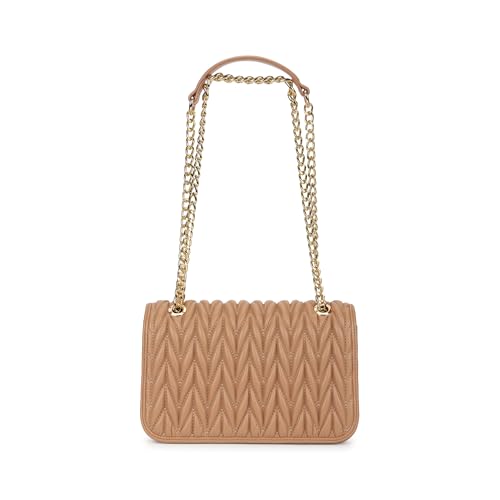 Image of Fastrack QuiltGrid Shoulder Bag | Faux-Leather Women's Handbag | Diamond Quilted Design | Adjustable Chain Strap | Zipper & Magnetic Closure | Gold-Finish Hardware