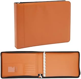 Business Check Binder 7 Ring for Checkbooks, Brown Faux Leather (15 x 10.7 x 2 in)